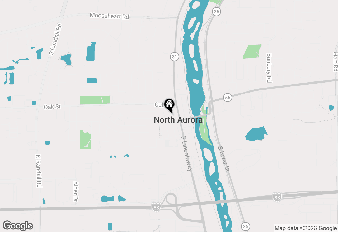 Map of 10 N Adams Street, North Aurora, IL 60542