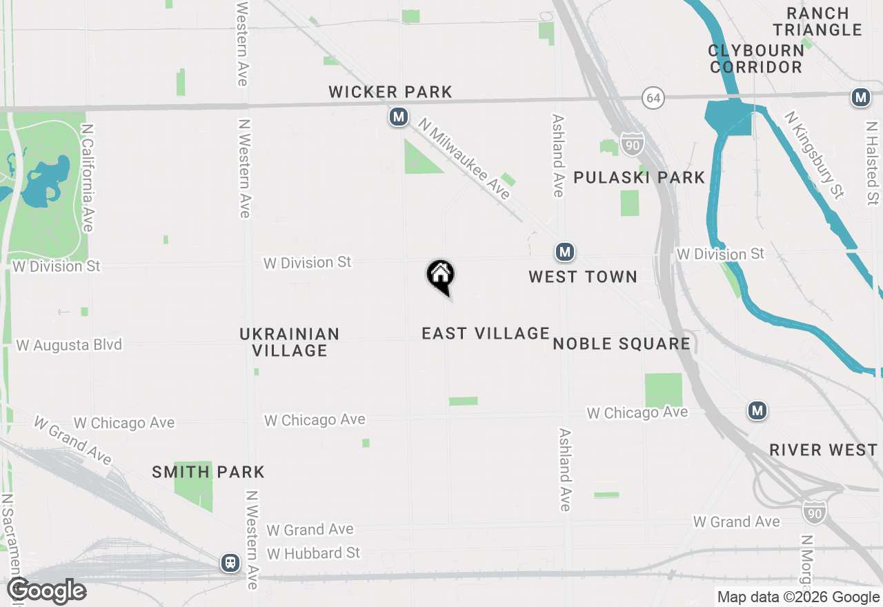 Map of 1056 N Wolcott Avenue #3N, Chicago, IL 60622