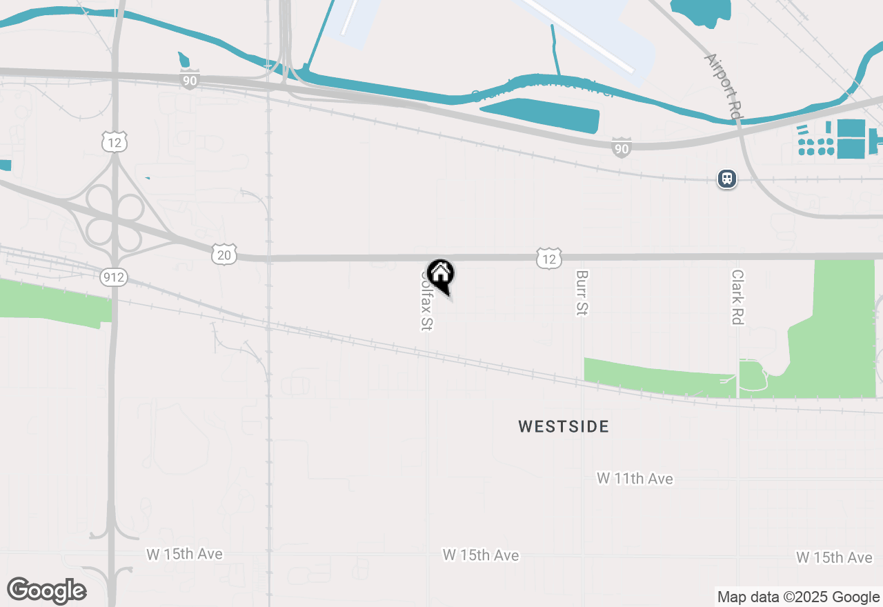 Map of 612 Hamlin Street, Gary, IN 46406