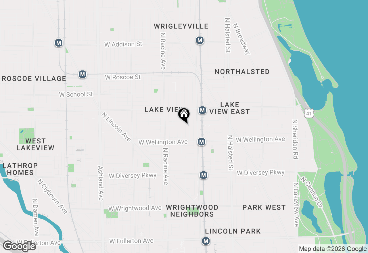 Map of 1051 W Barry Avenue #2W, Chicago, IL 60657