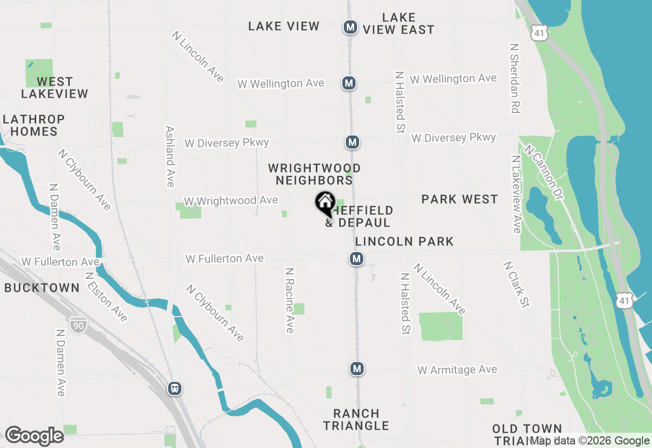 Map of 1042 W Altgeld Street #1S, Chicago, IL 60614