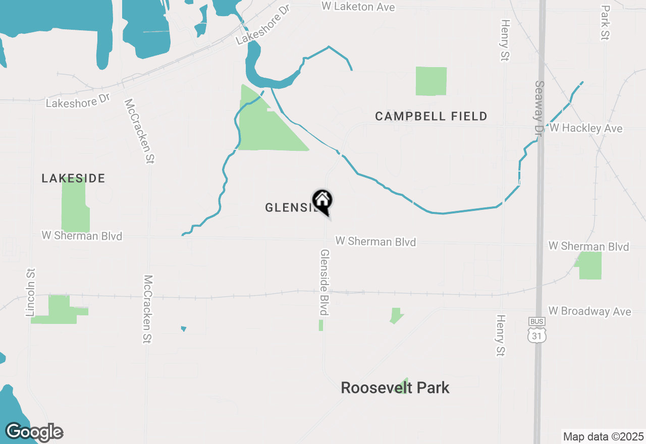 Map of 2545 Glenside Boulevard, Muskegon, MI 49441
