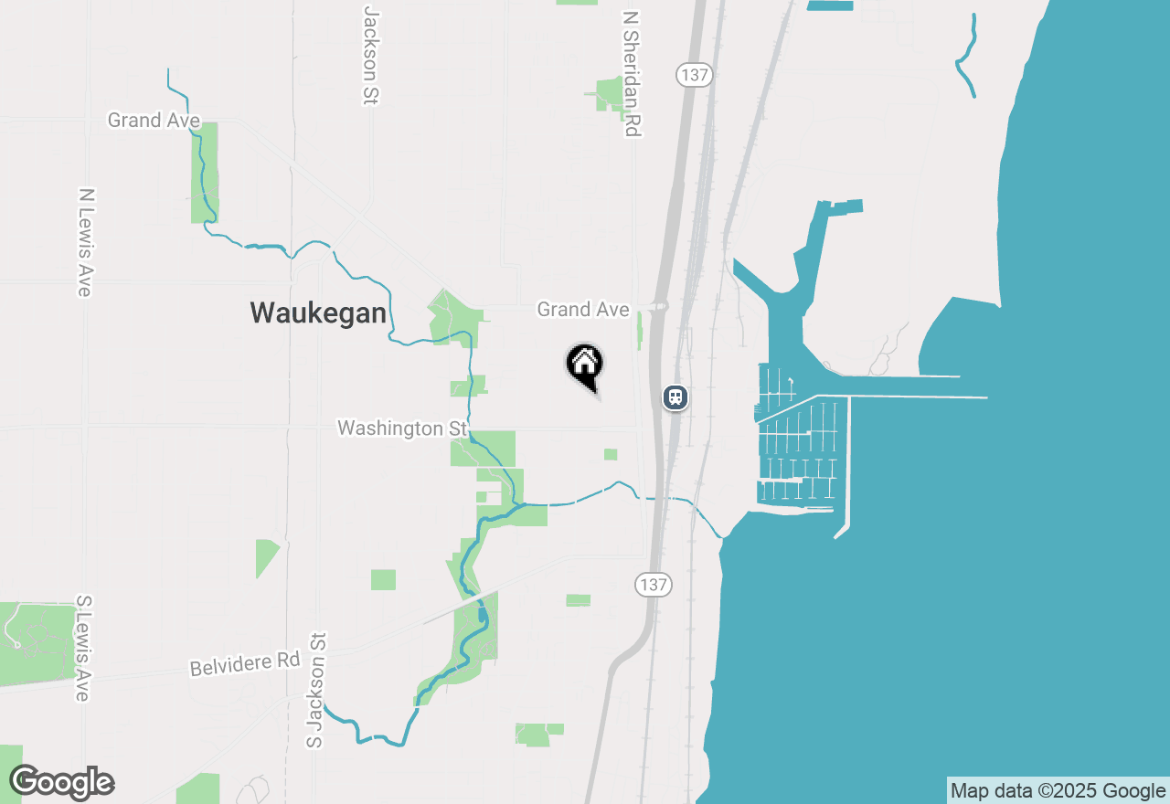 Map of 25 N County Street, Waukegan, IL 60085