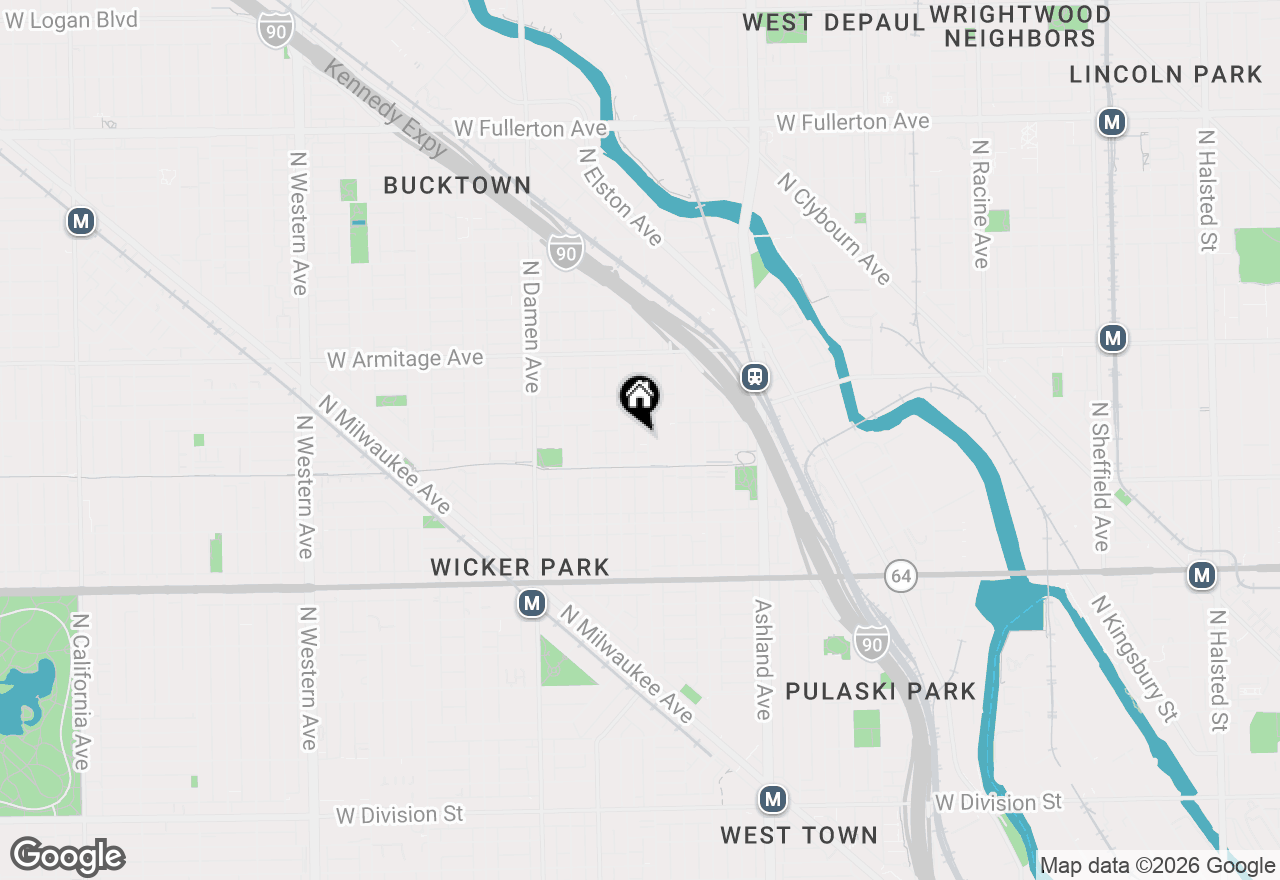 Map of 1826 N Wood Street #3F, Chicago, IL 60622