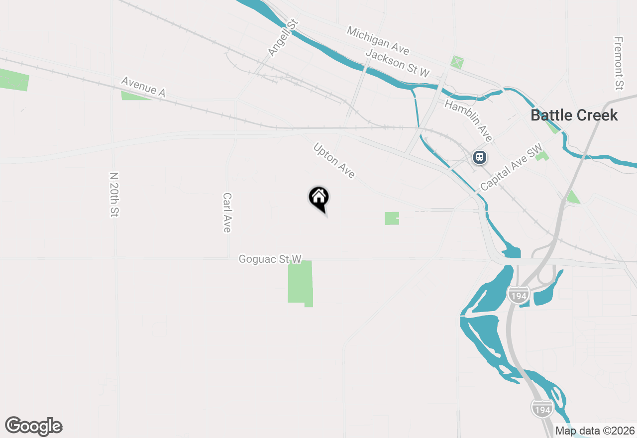 Map of 44 Harris Street, Battle Creek, MI 49037