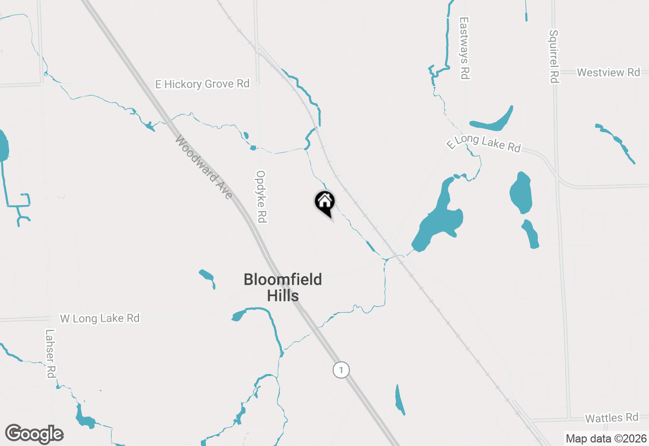 Map of 1800 Tiverton Road, Bloomfield Hills, MI 48304