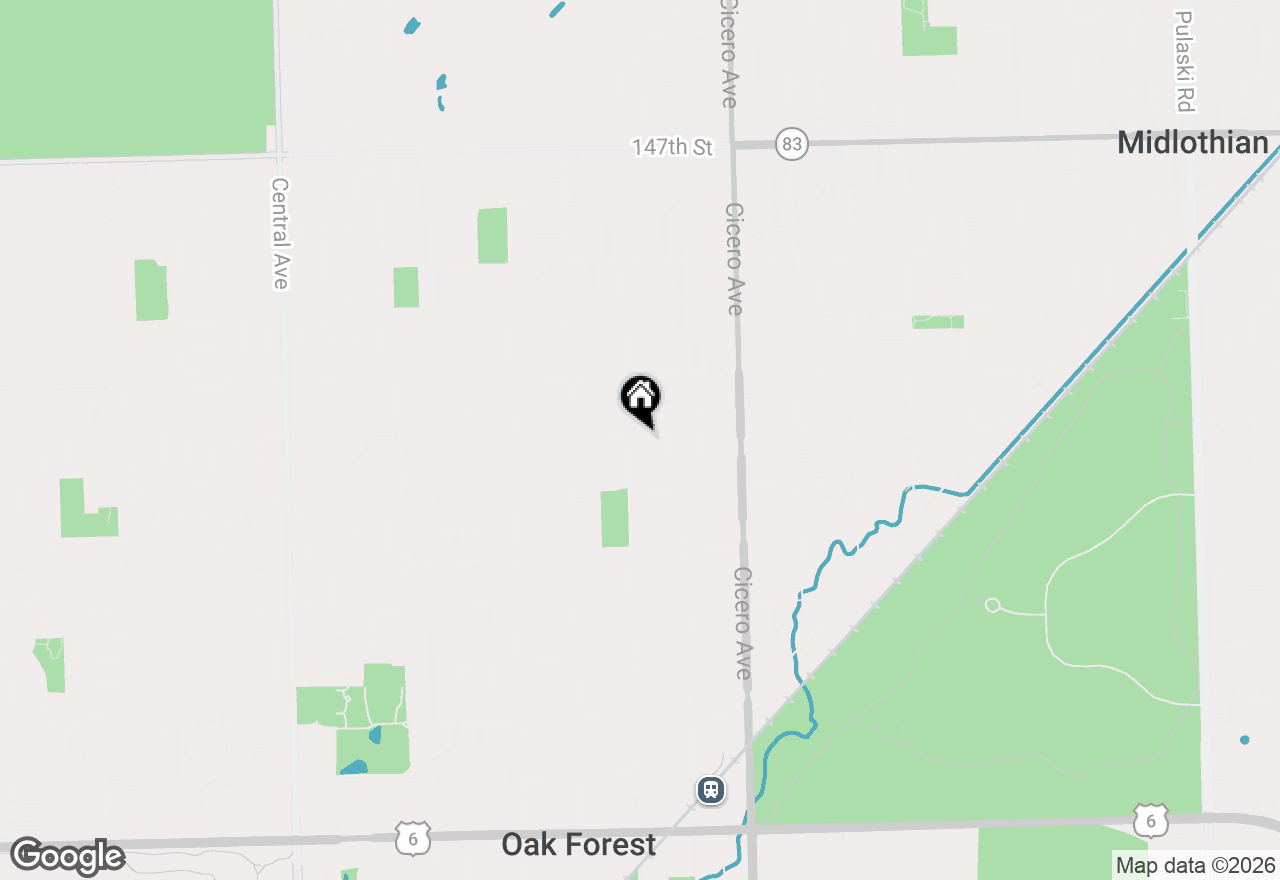 Map of 15201 Lavergne Avenue, Oak Forest, IL 60452