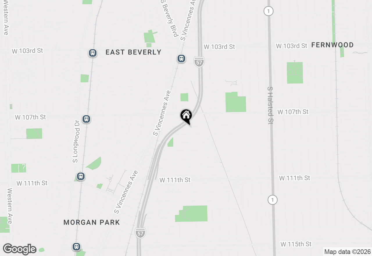 Map of 1308 W 108th Street, Chicago, IL 60643