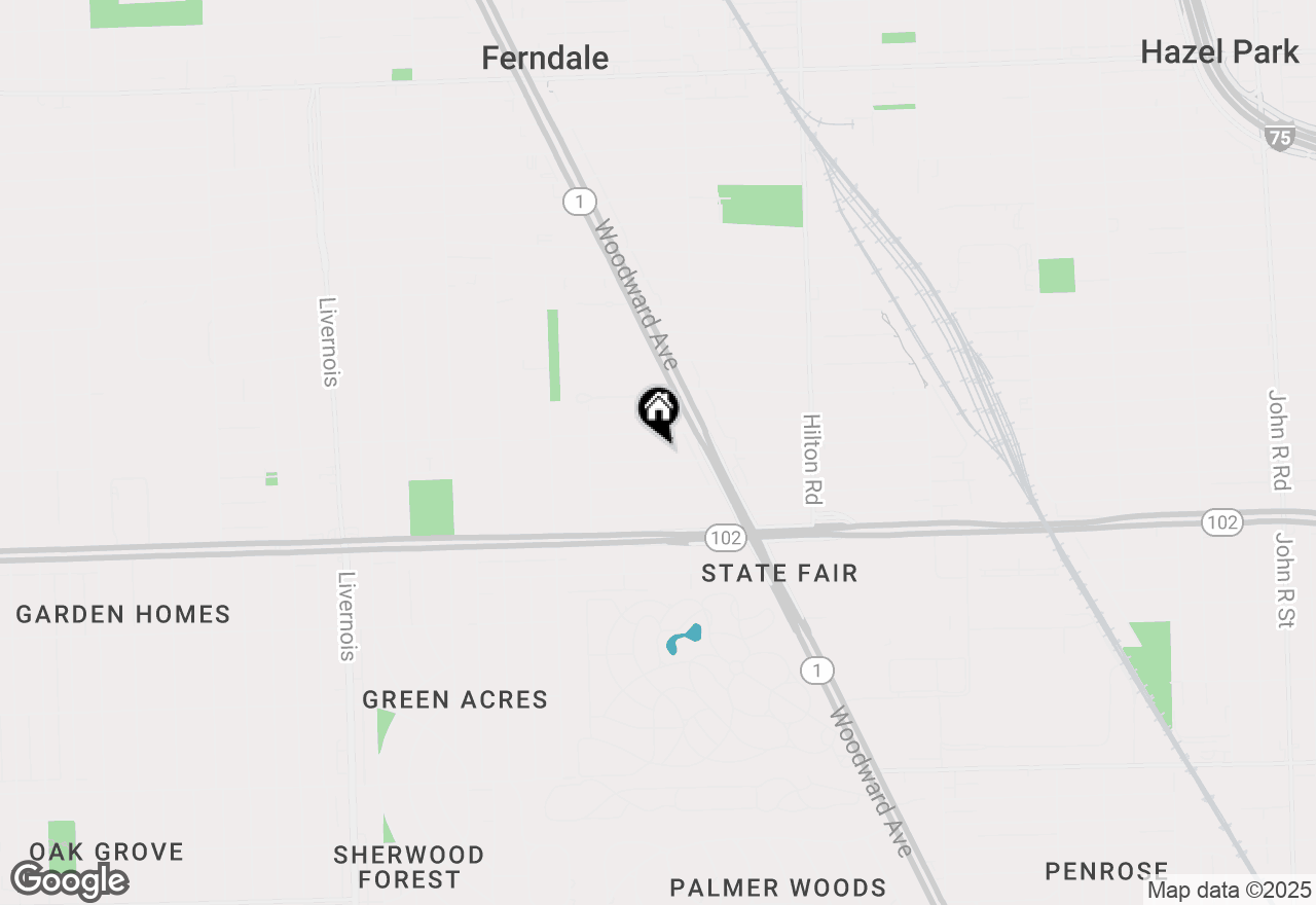 Map of 242 W Webster Street, Ferndale, MI 48220