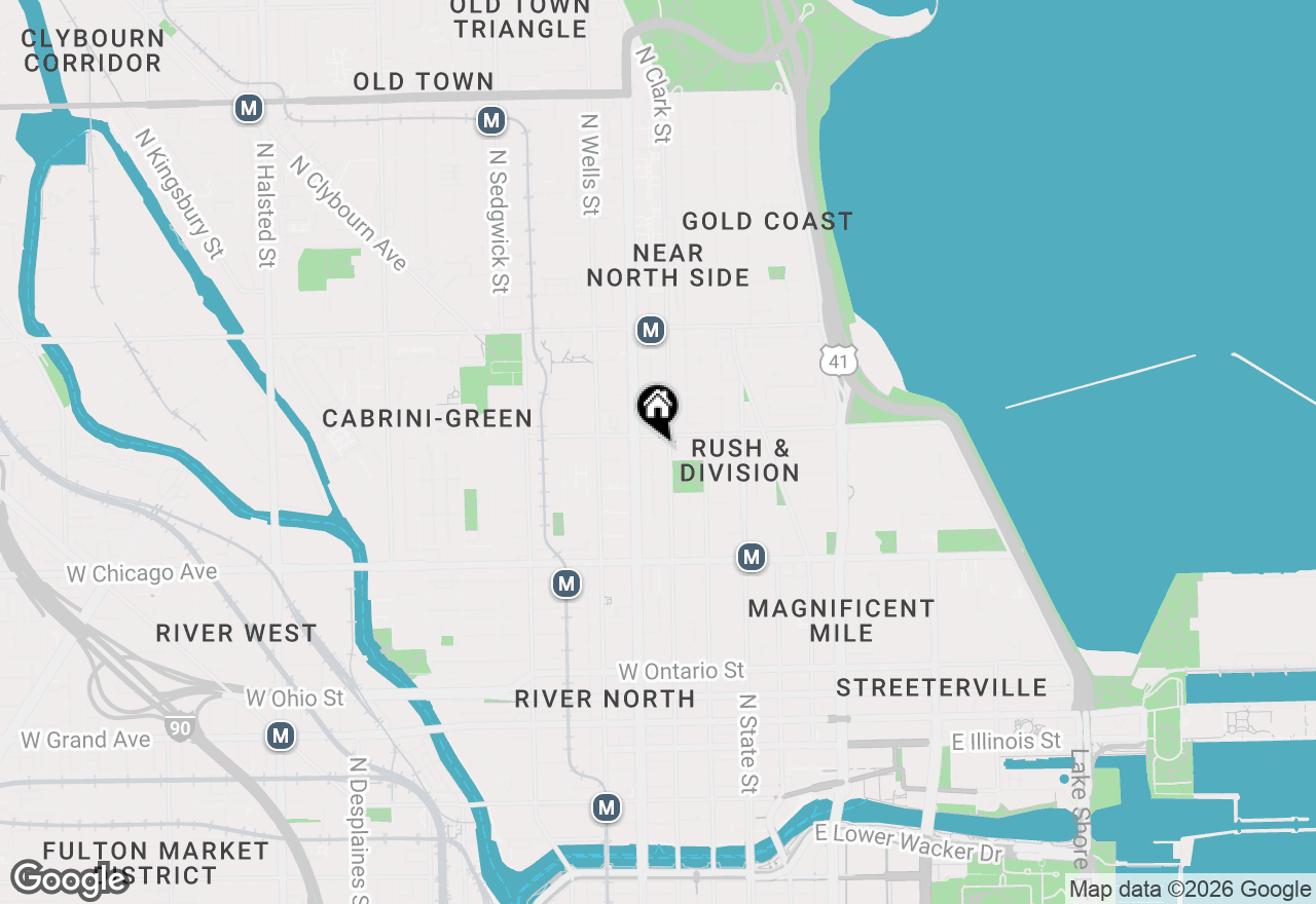 Map of 123 W Oak Street #K, Chicago, IL 60610