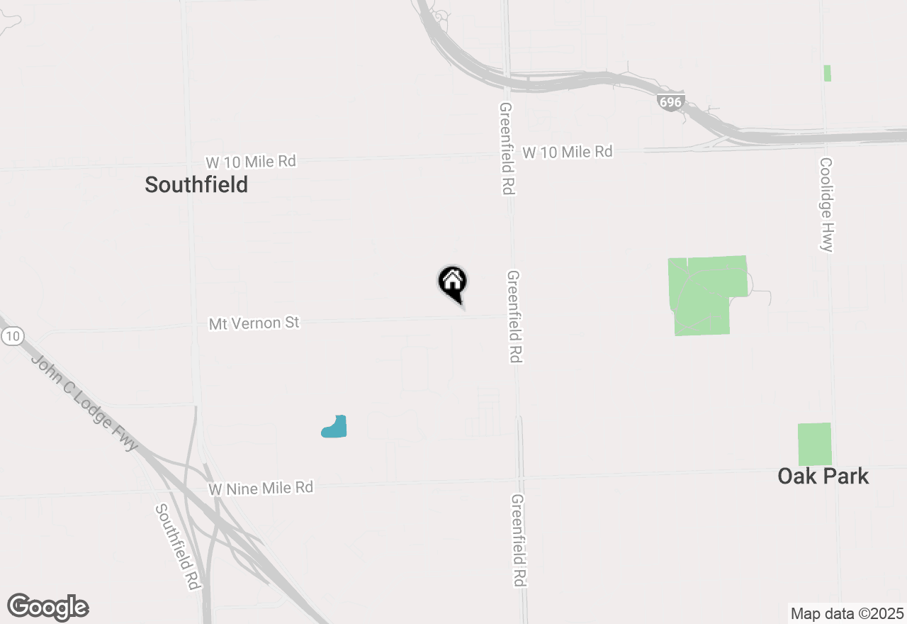 Map of 15918 Mount Vernon Street, Southfield, MI 48075