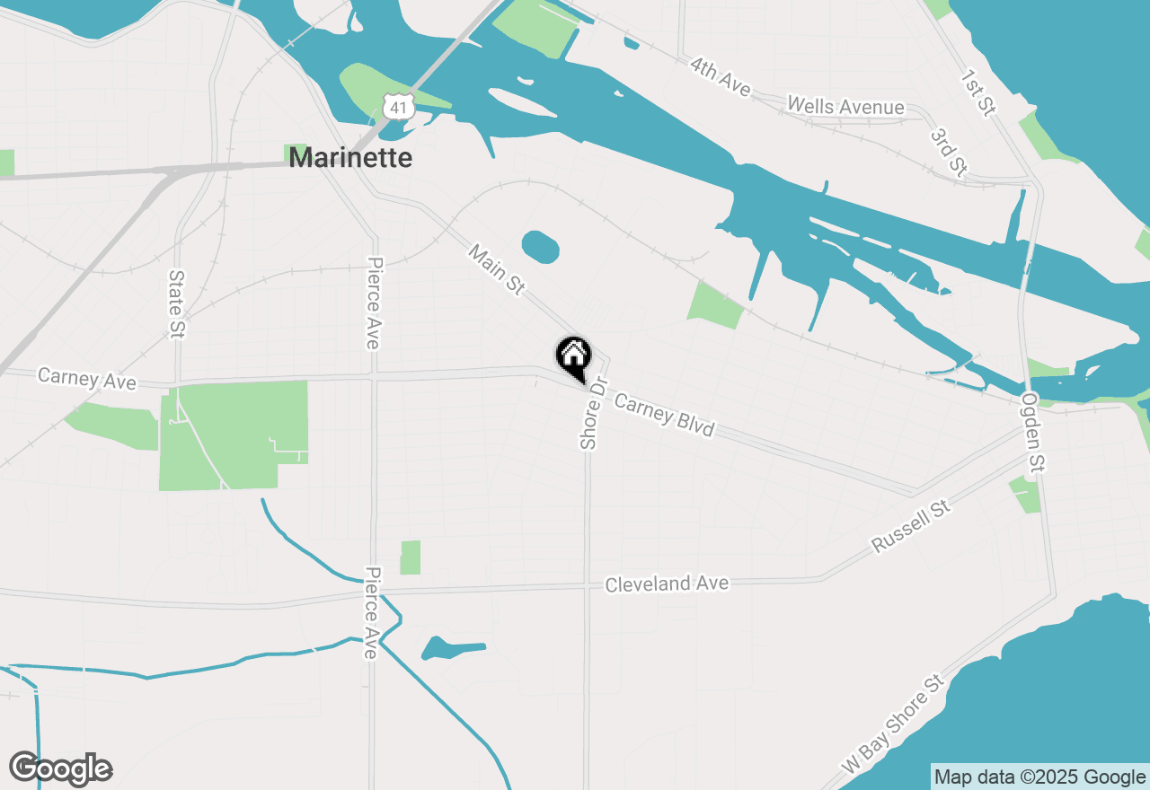 Map of 1121 Carney Blvd, Marinette, WI 54143