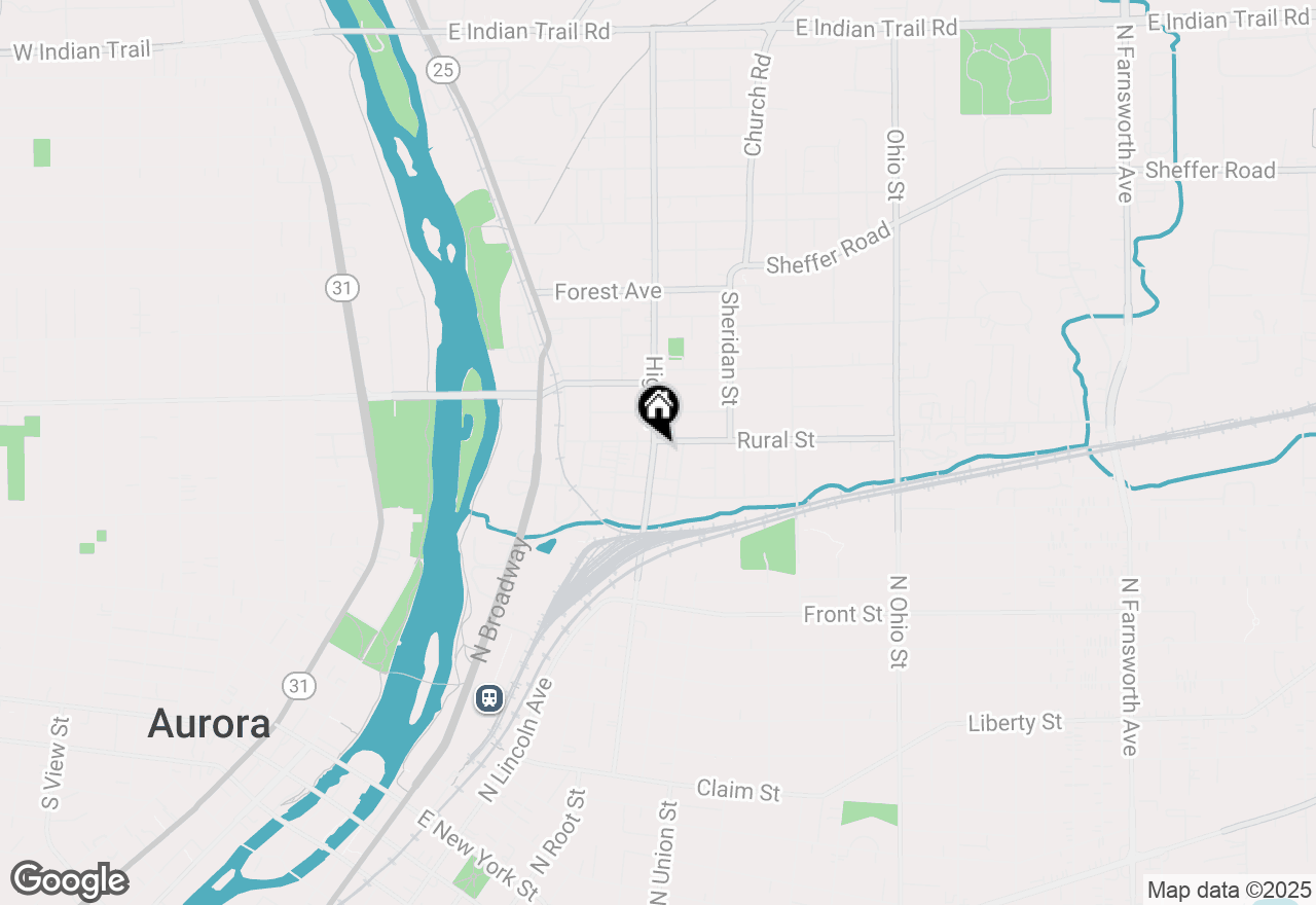 Map of 635 High Street, Aurora, IL 60505