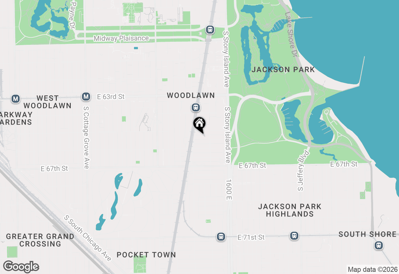 Map of 1414 E 65th Place #2A, Chicago, IL 60637