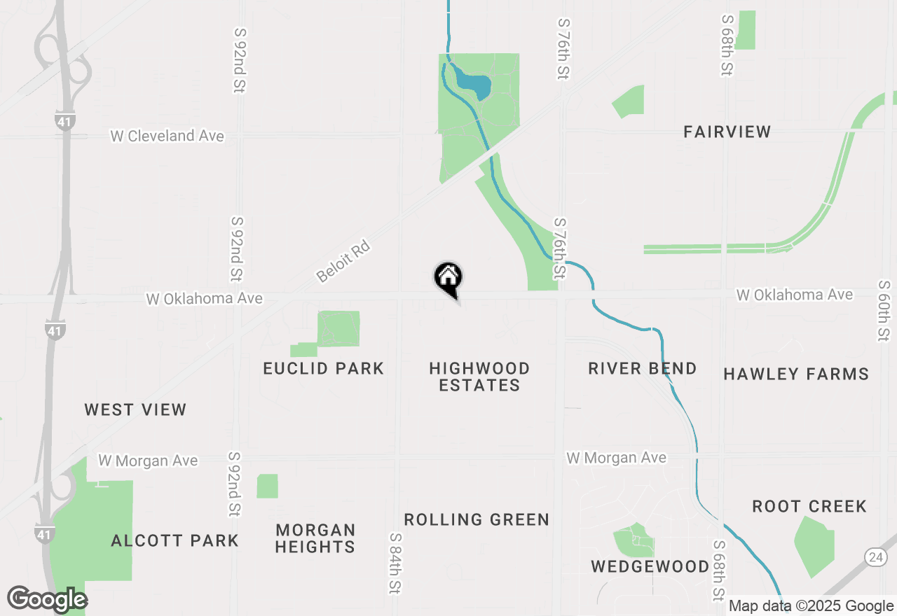 Map of 8121 W Oklahoma Ave, Milwaukee, WI 53219