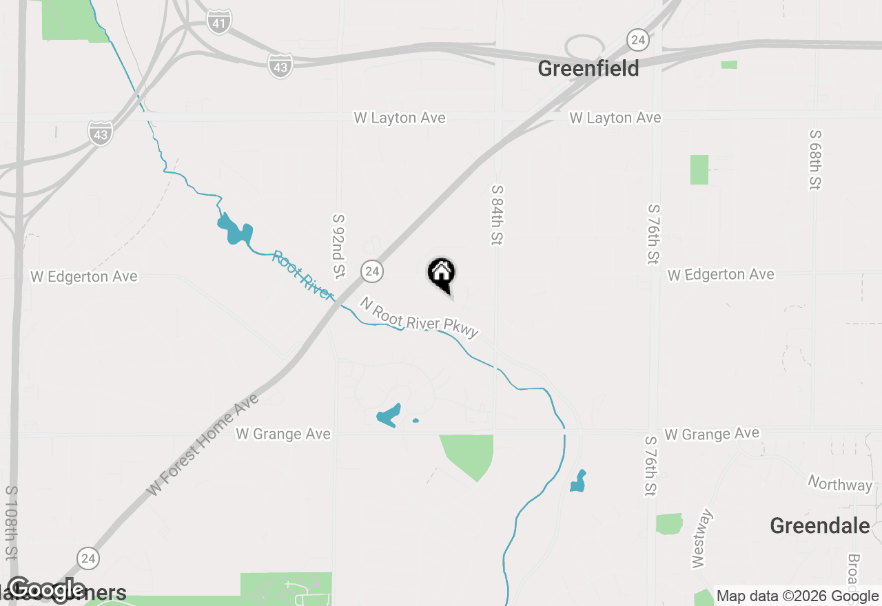 Map of 8621 W Midland Dr, Greendale, WI 53129