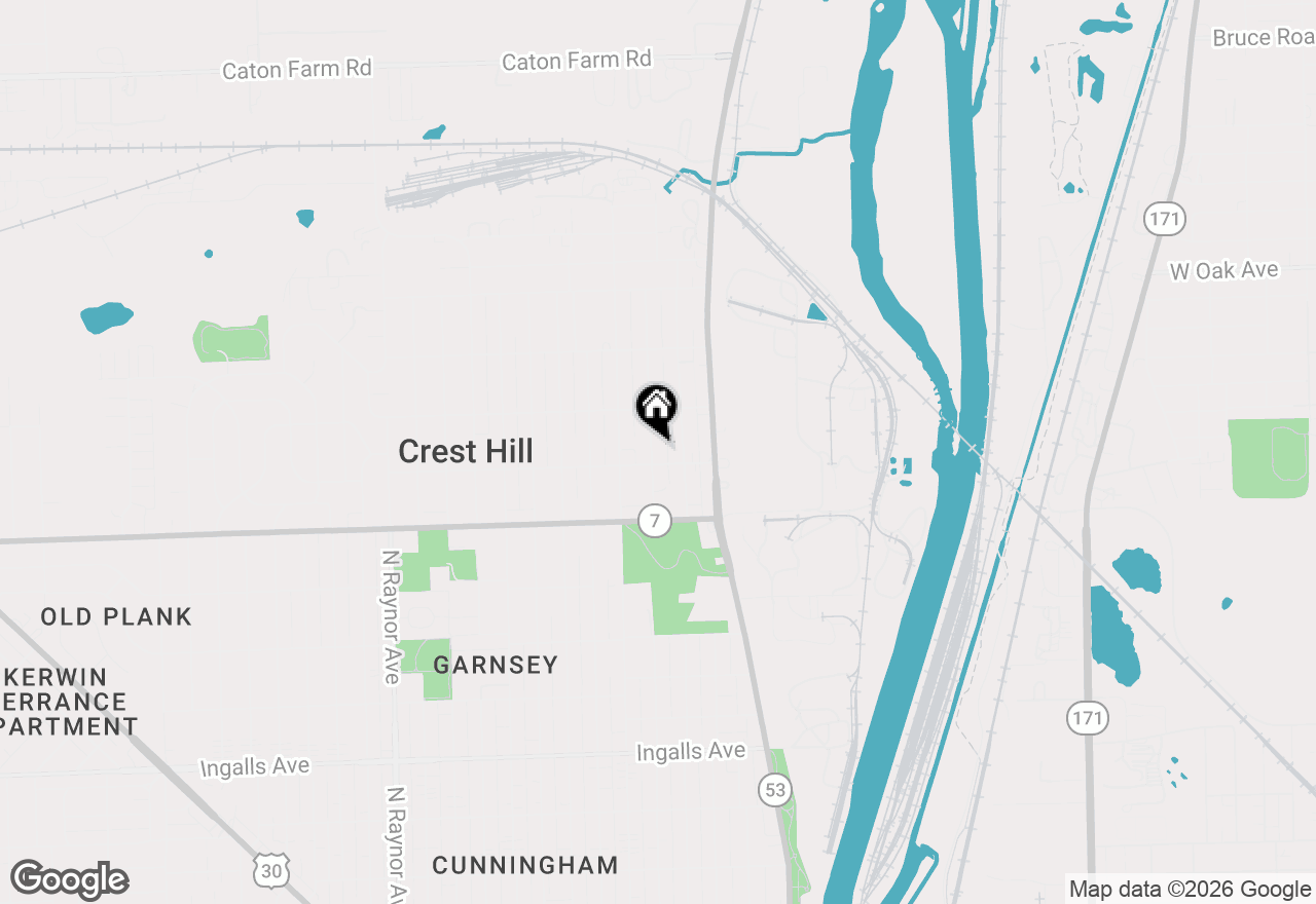 Map of 1704 Cora Street, Crest Hill, IL 60403