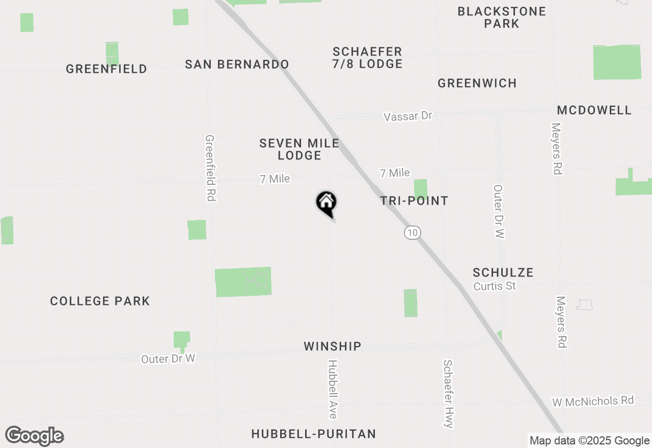 Map of 18643 Hubbell Street, Detroit, MI 48235