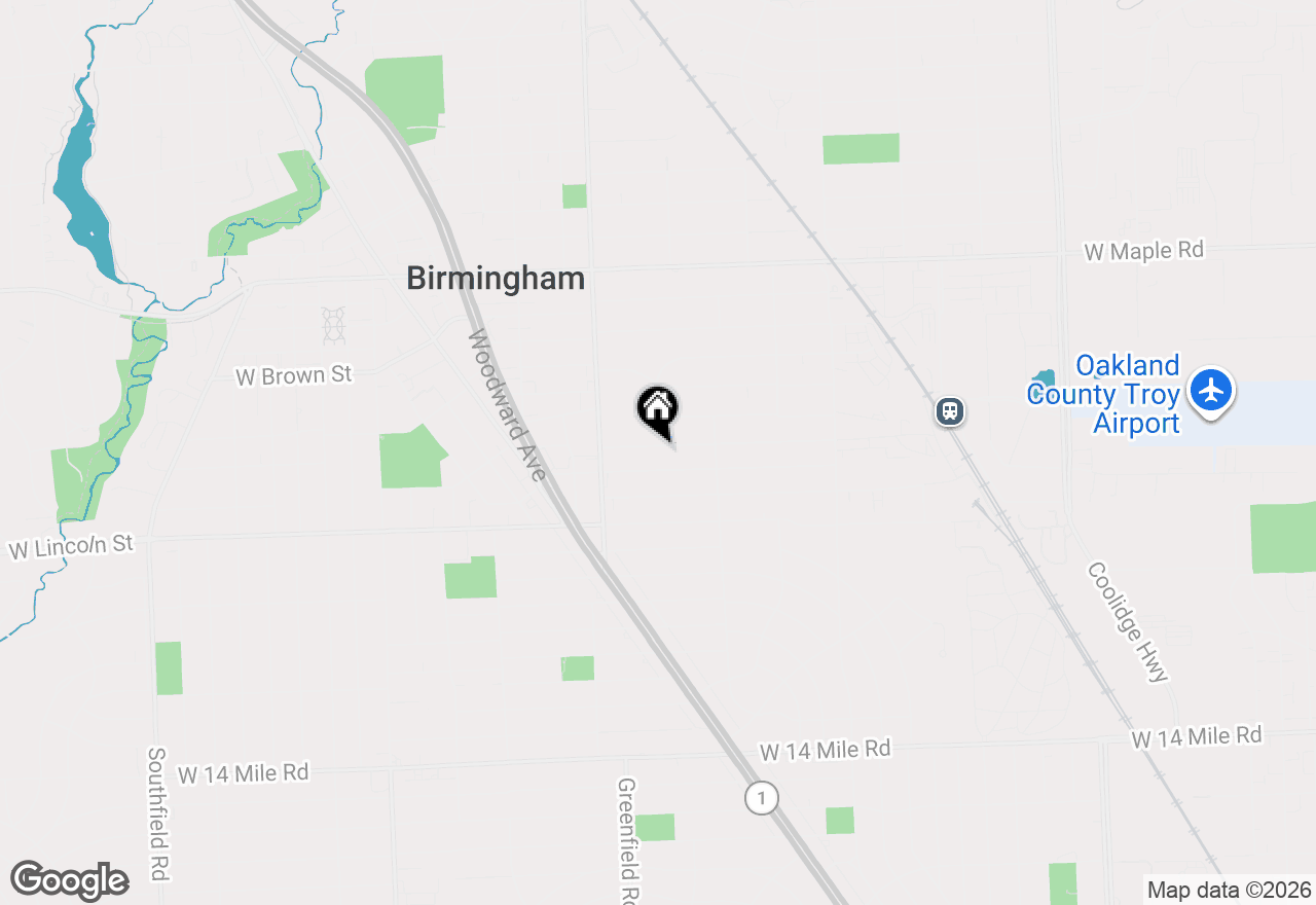 Map of 1352 Holland Street, Birmingham, MI 48009