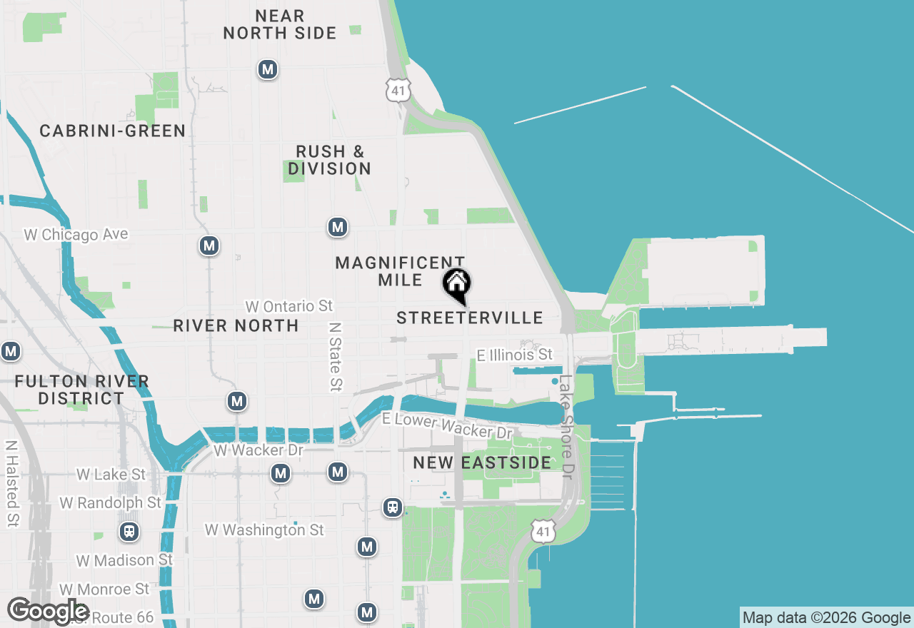 Map of 600 N Fairbanks Court #3307, Chicago, IL 60611