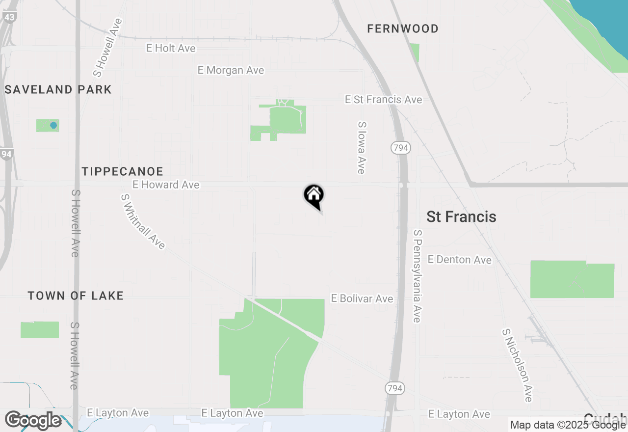 Map of 1617 E Norwich Ave, St. Francis, WI 53235