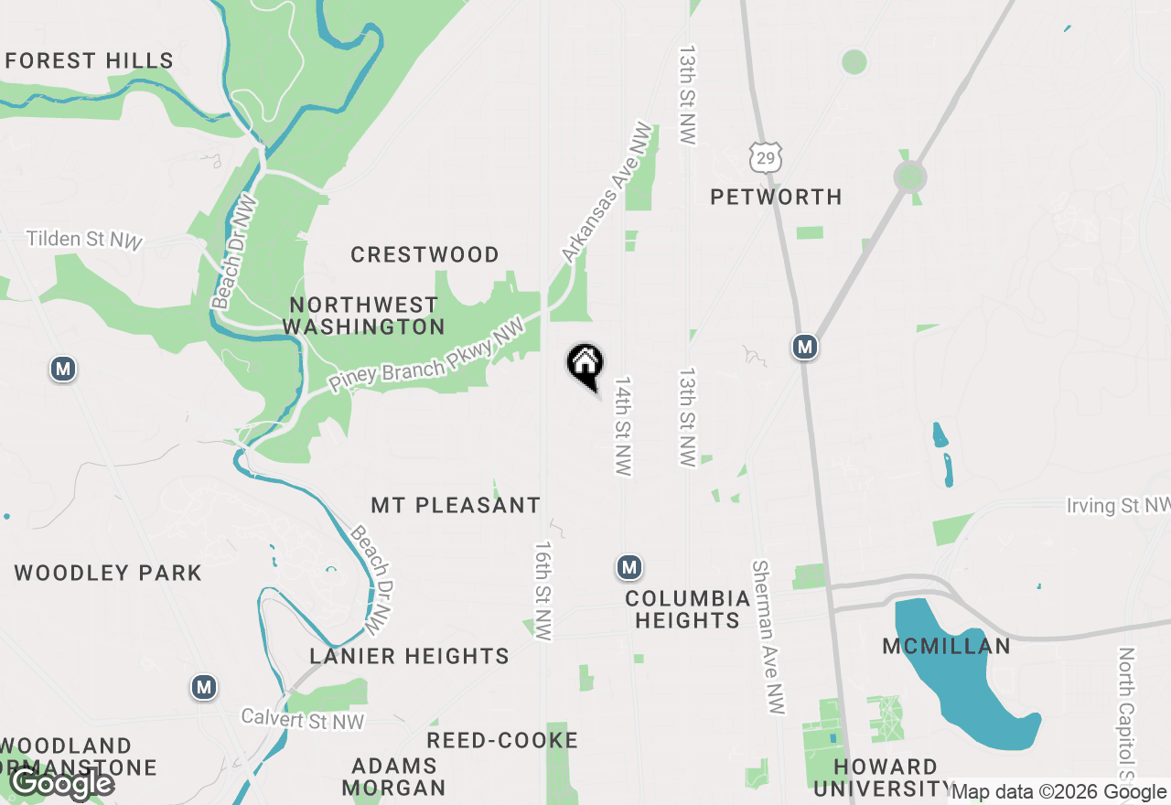 Map of 1458 Ogden Street Nw, Washington, DC 20010
