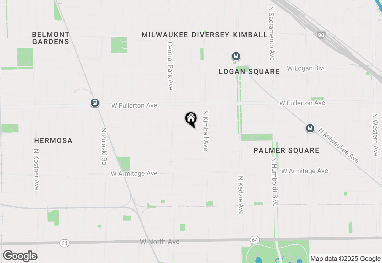 Map of 3509 W Lyndale Street #3, Chicago, IL 60647