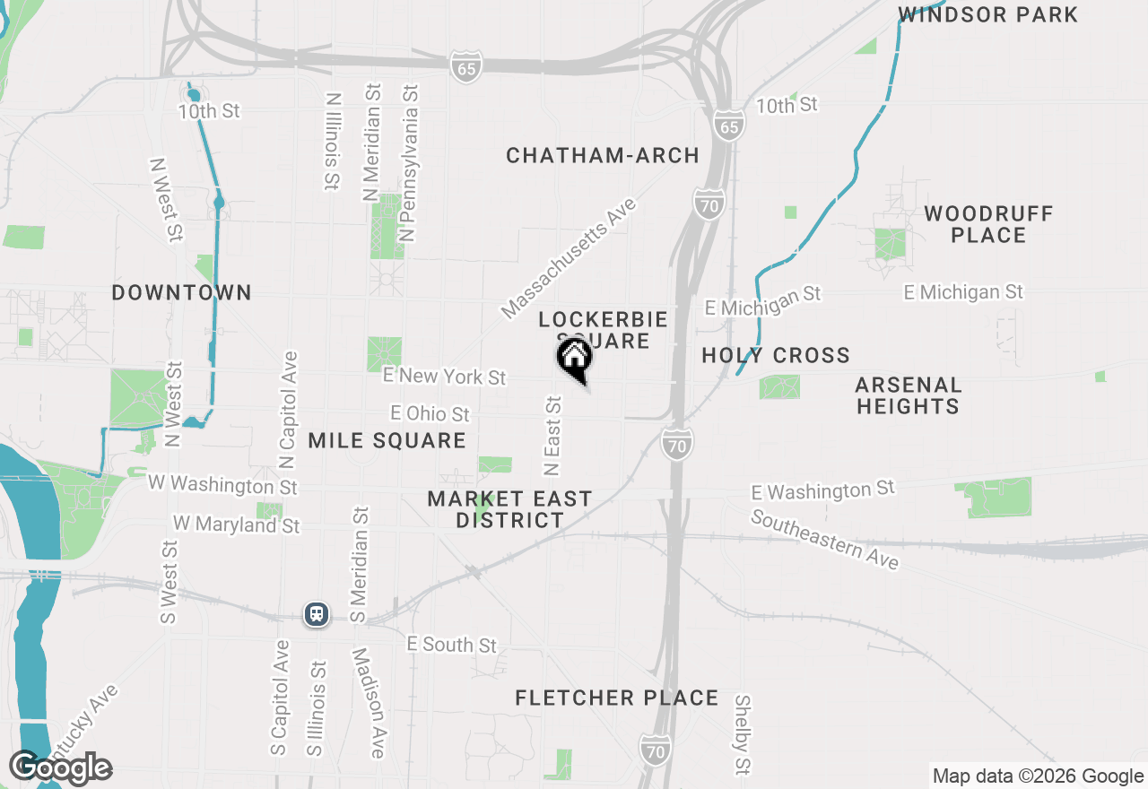 Map of 523 Allard Place, Indianapolis, IN 46202