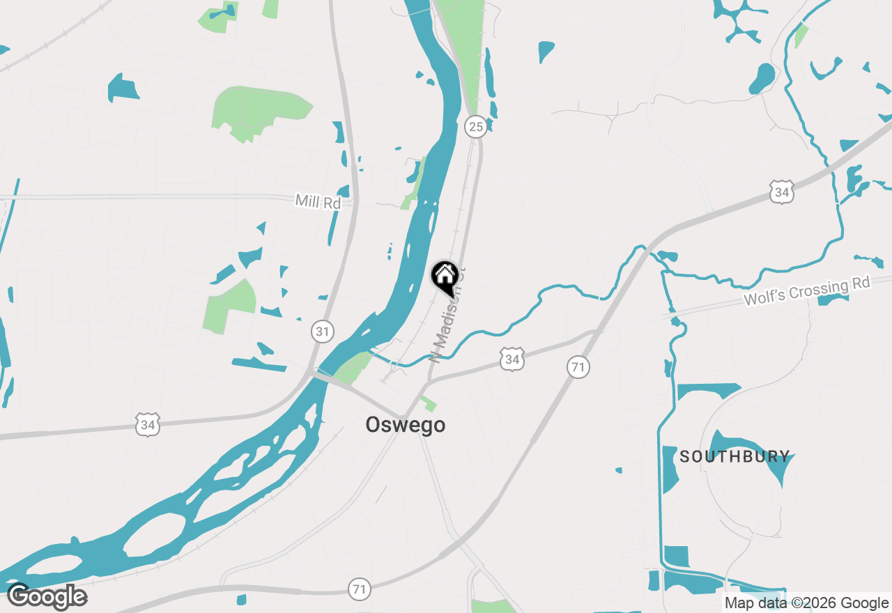 Map of 145 N Madison Street, Oswego, IL 60543