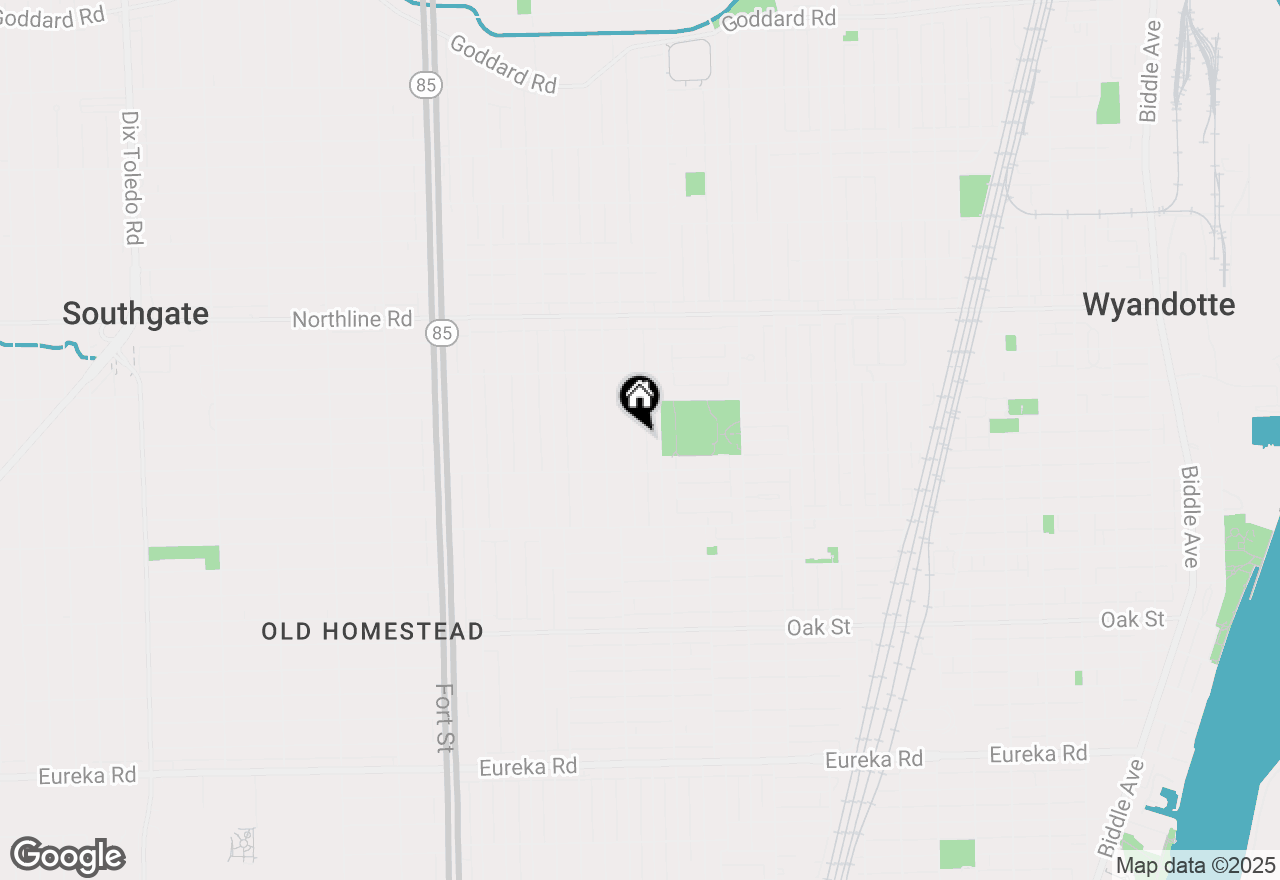 Map of 2343 17th Street, Wyandotte, MI 48192