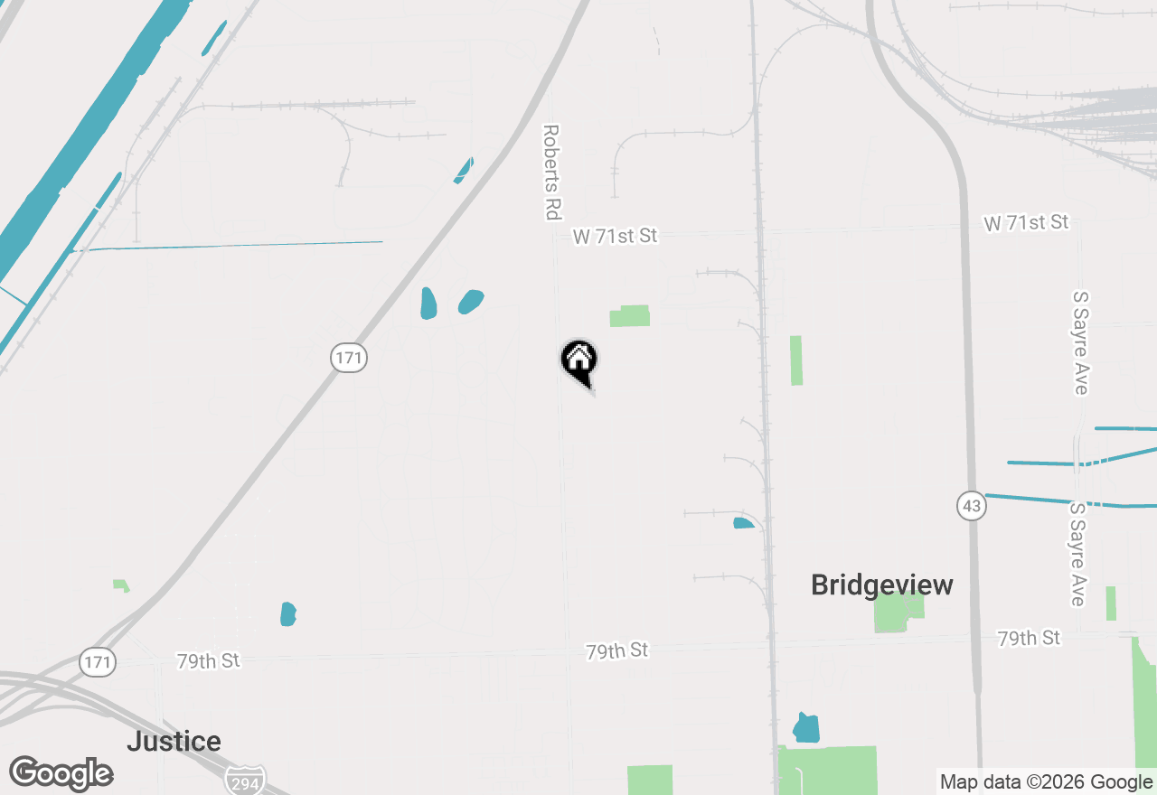 Map of 7929 W 74th Street, Bridgeview, IL 60455