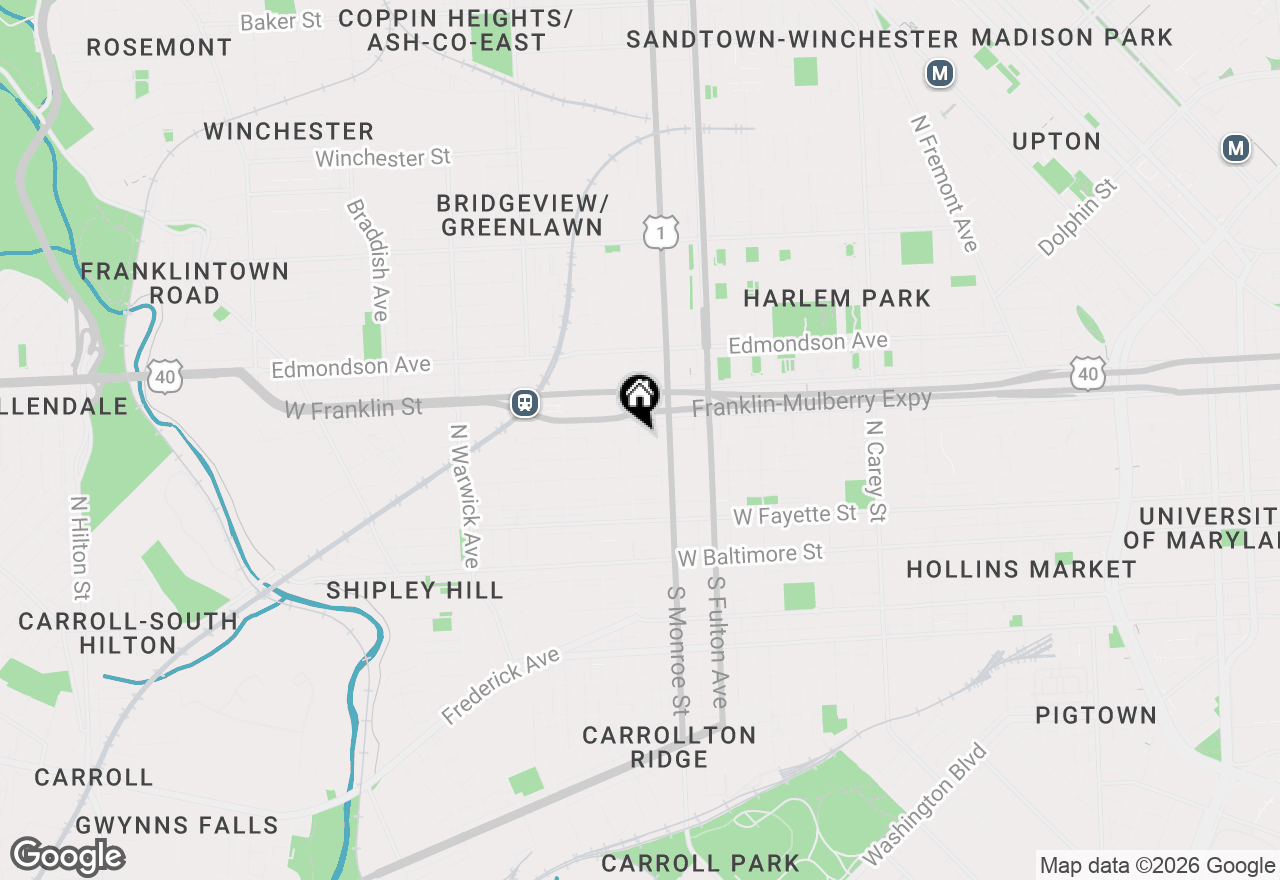 Map of 1932 W Saratoga Street, Baltimore, MD 21223