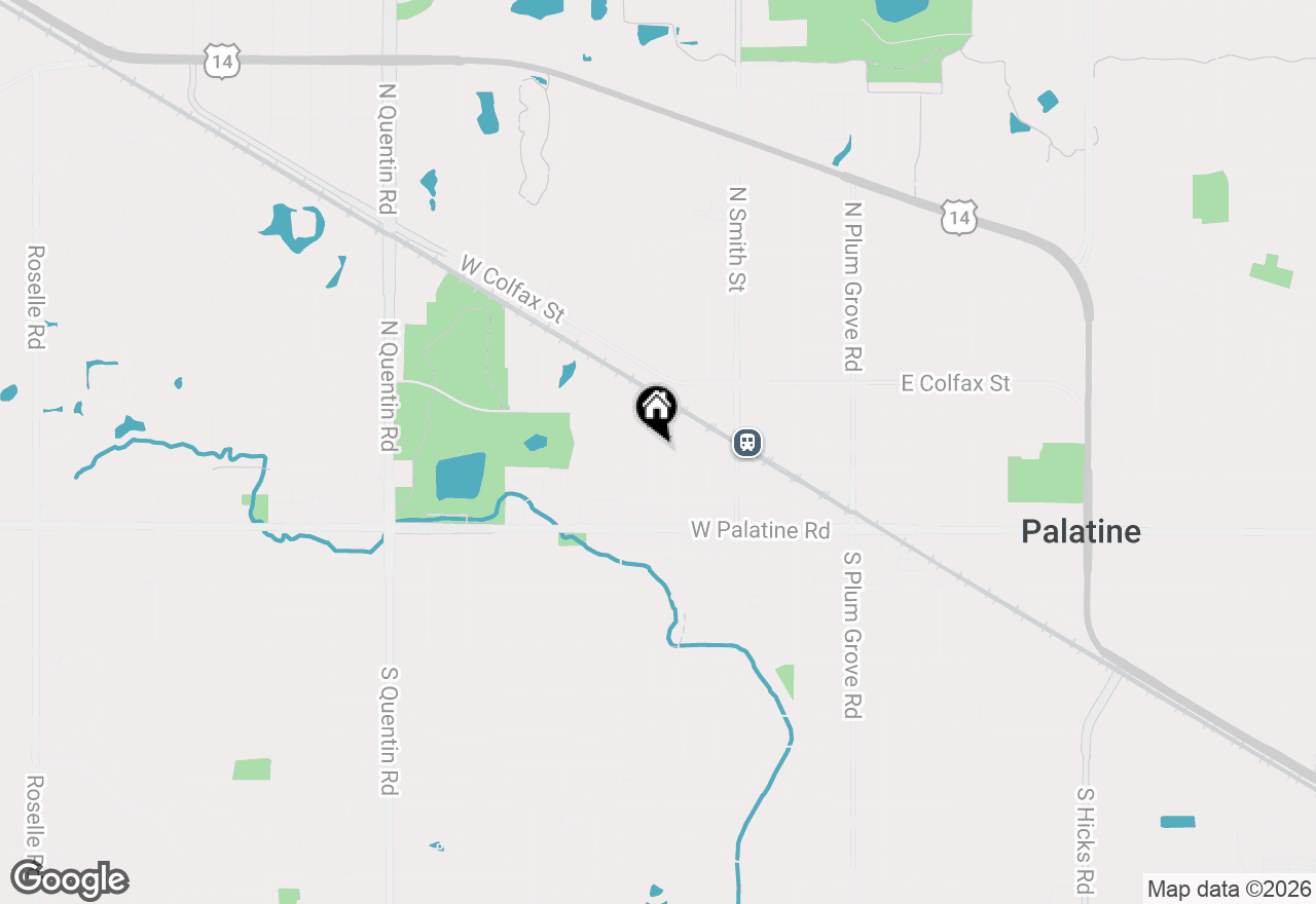 Map of 117 N Maple Street, Palatine, IL 60067