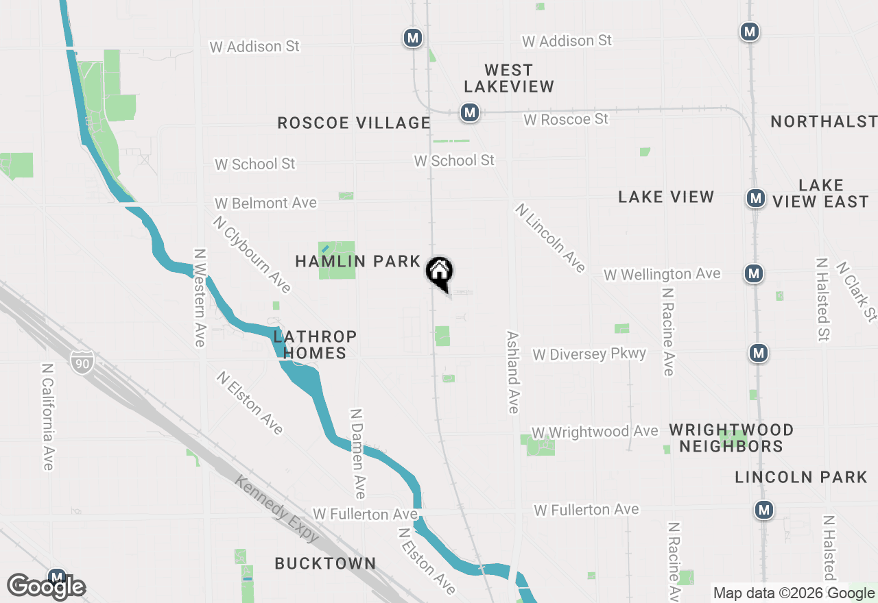 Map of 2928 N Wood Street #G, Chicago, IL 60657