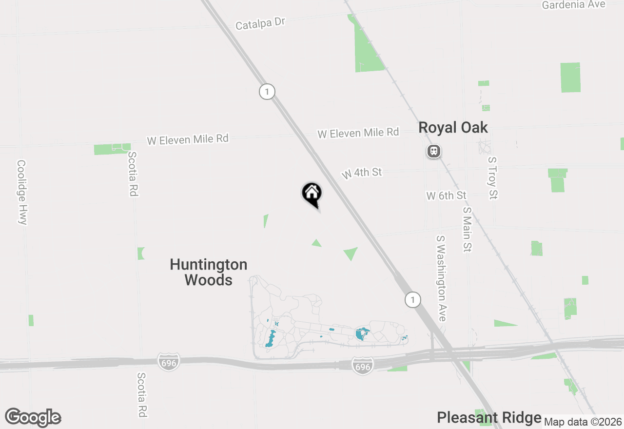 Map of 26387 Dundee Road, Huntington Woods, MI 48070