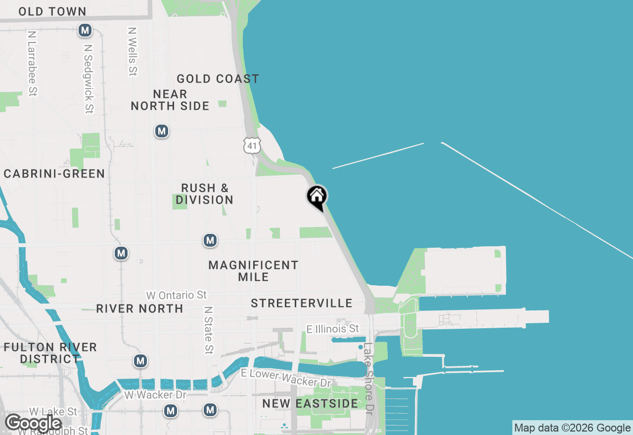 Map of 850 N Lake Shore Drive #1302, Chicago, IL 60611