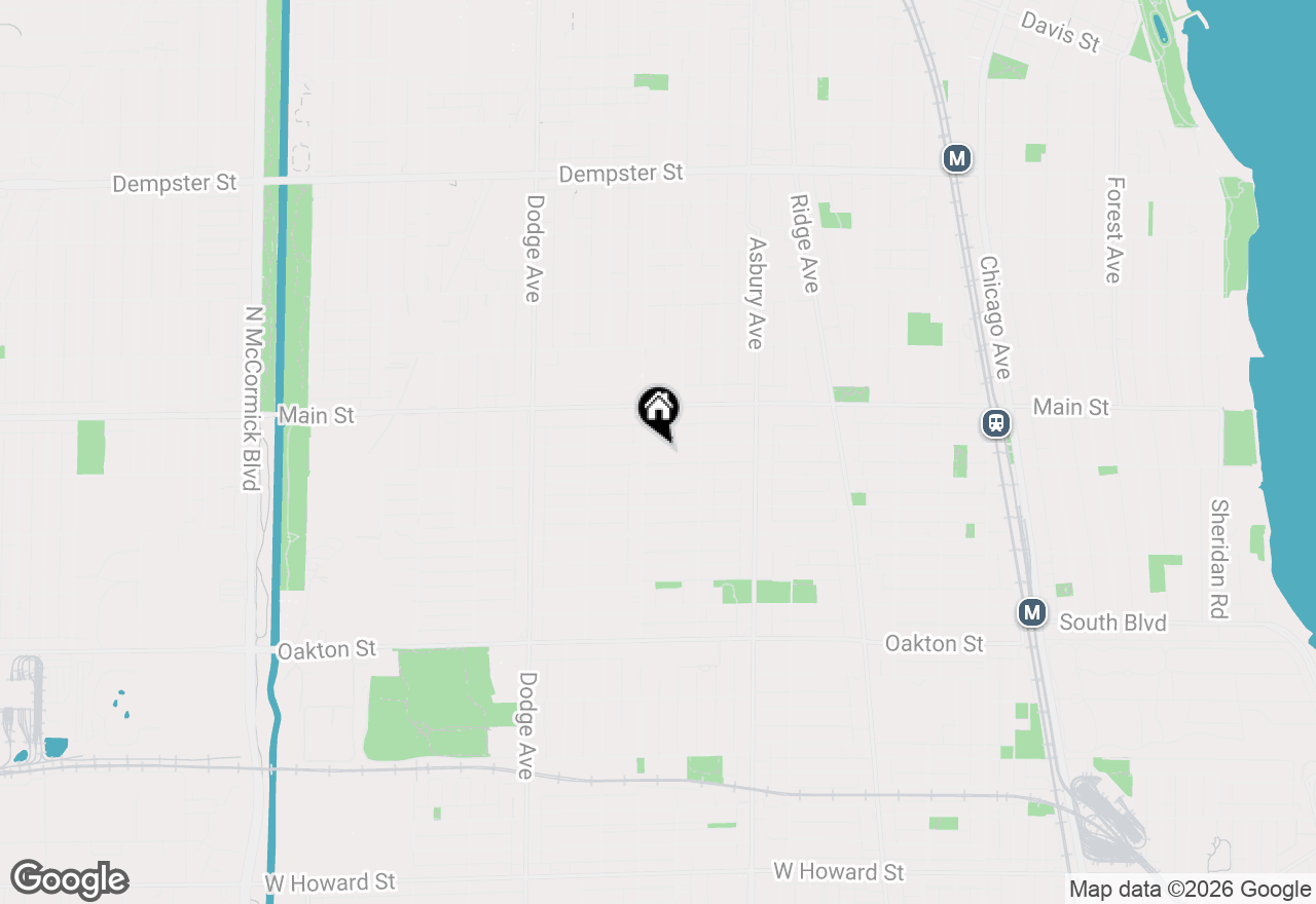 Map of 1520 Washington Street, Evanston, IL 60202