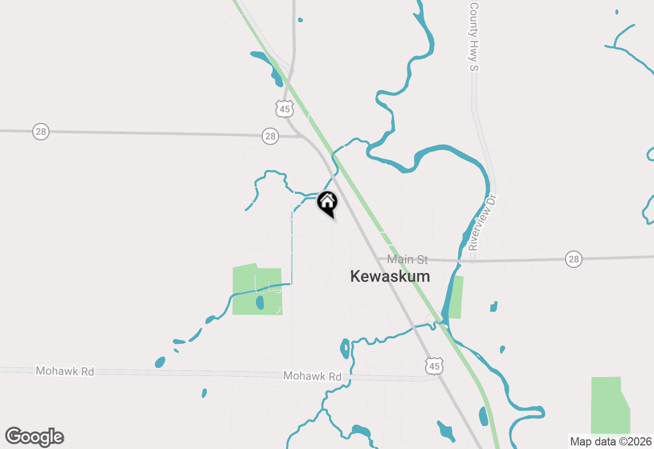 Map of 309 Braatz Dr, Kewaskum, WI 53040