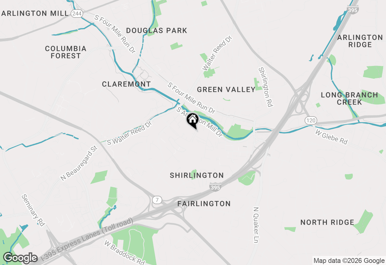 Map of 2590 S Arlington Mill Drive #F, Arlington, VA 22206