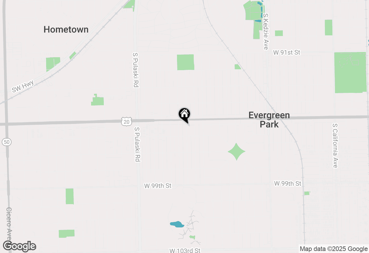 Map of 9518 S Lawndale Avenue, Evergreen Park, IL 60805