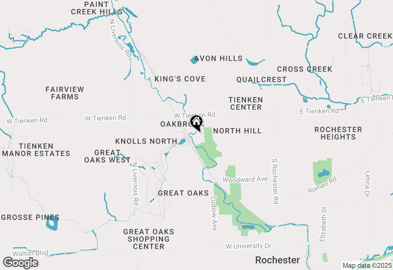 Map of 1476 E Oakbrook, Rochester Hills, MI 48307