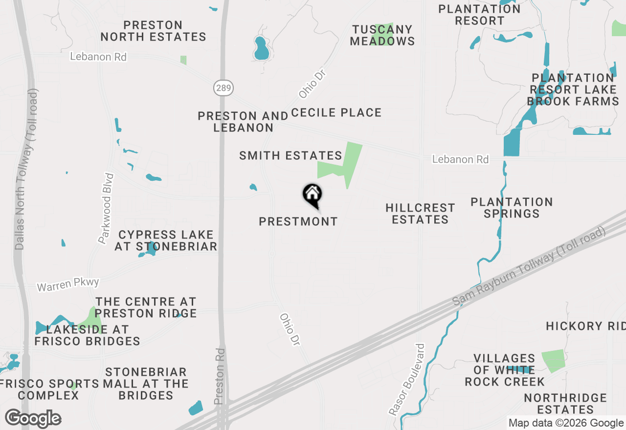 Map of 9701 Enmore Lane, Frisco, TX 75035