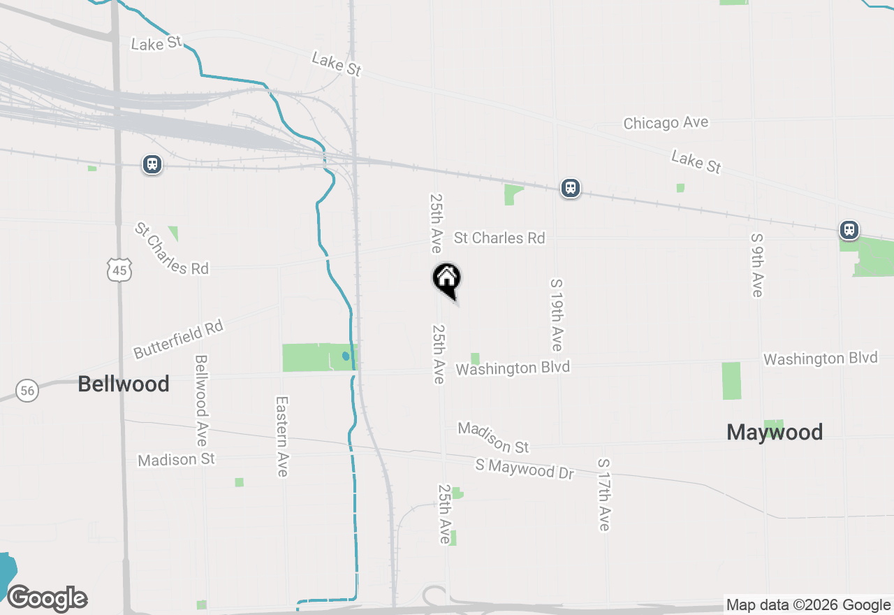 Map of 421 25th Avenue, Bellwood, IL 60104