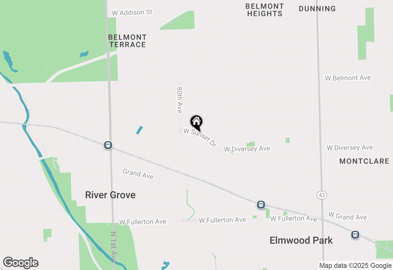 Map of 7869 W Sunset Drive, Elmwood Park, IL 60707