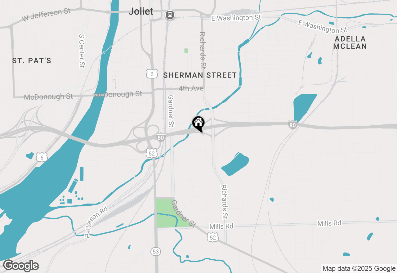 Map of 618 Bush Street, Joliet, IL 60433