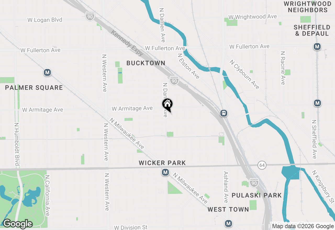 Map of 1931 N Damen Avenue #1S, Chicago, IL 60647