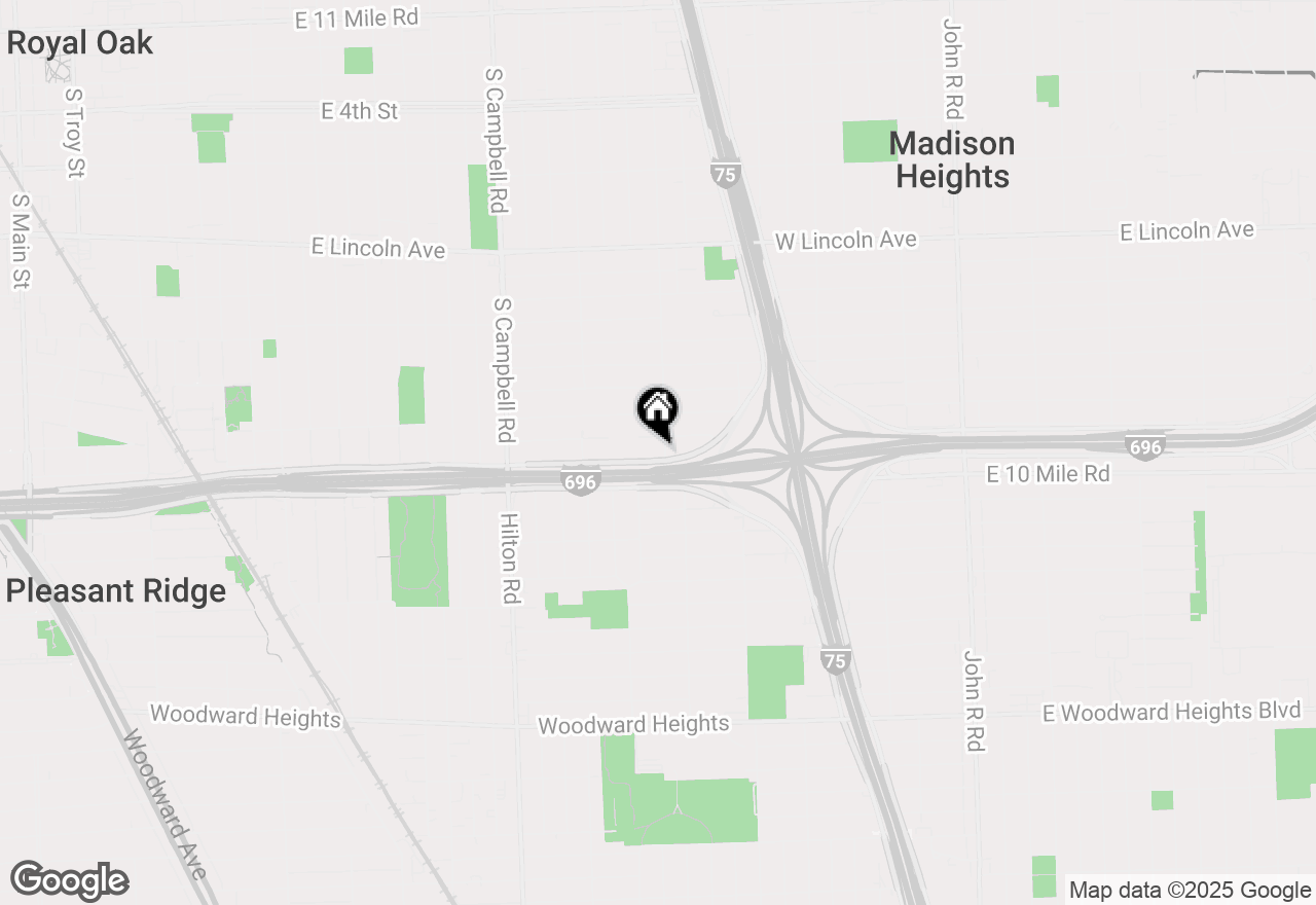 Map of 2221 E 10 Mile Road, Royal Oak, MI 48067