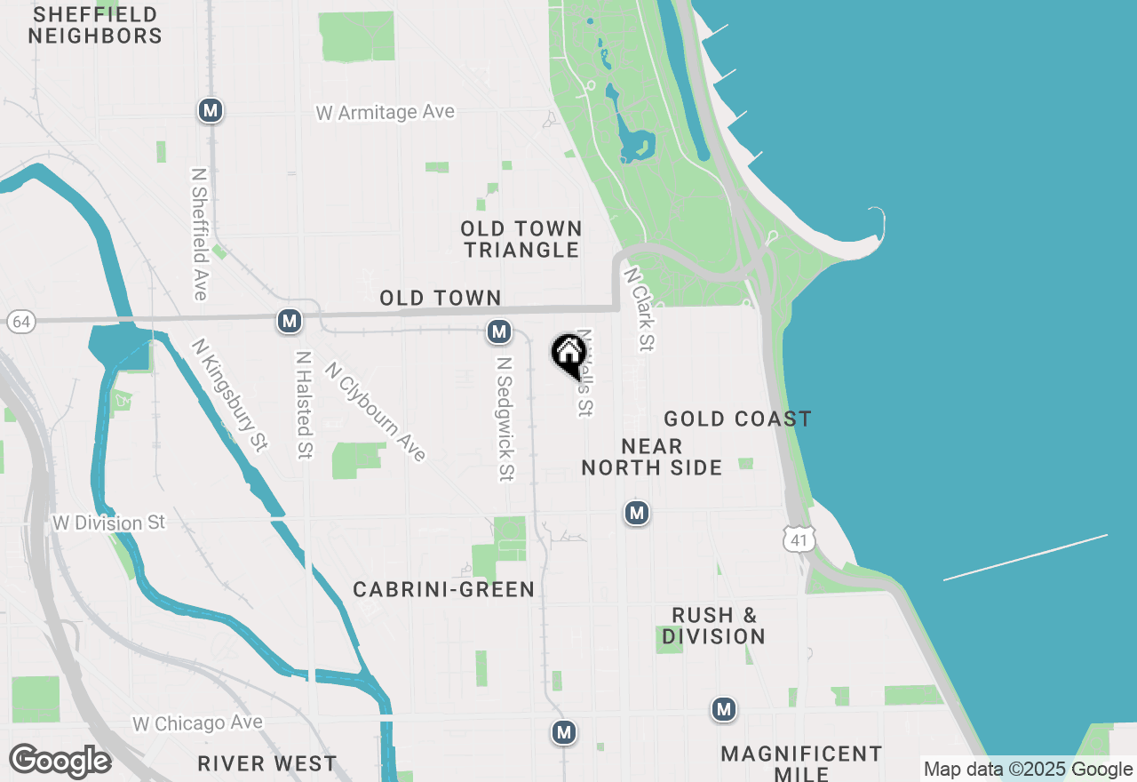 Map of 1401 N Wieland Street #Q, Chicago, IL 60610