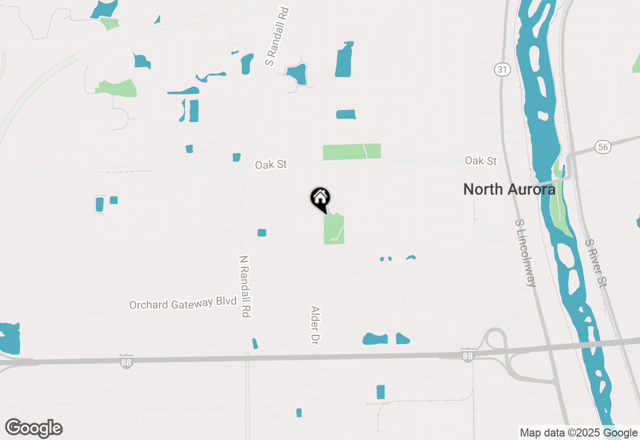 Map of 43 S Juniper Drive, North Aurora, IL 60542