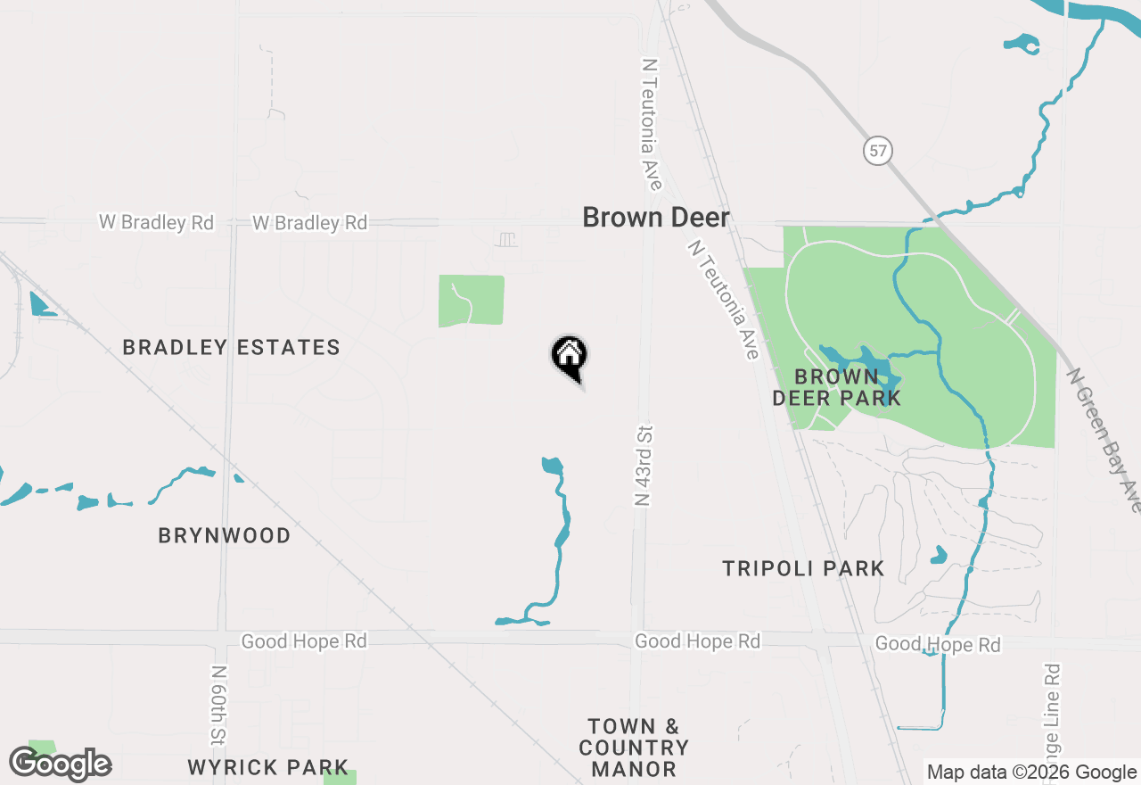 Map of 4530 W Spring Ln, Brown Deer, WI 53223